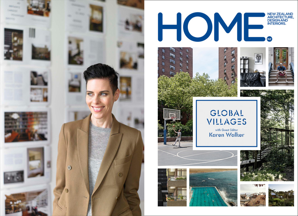 Guest editor Karen Walker (left) and the cover of the August/September issue of HOME, which she guest-edited (right). 