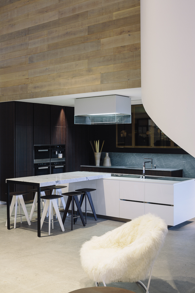 One of the Varenna kitchens, behind a chair by Cini Boeri.