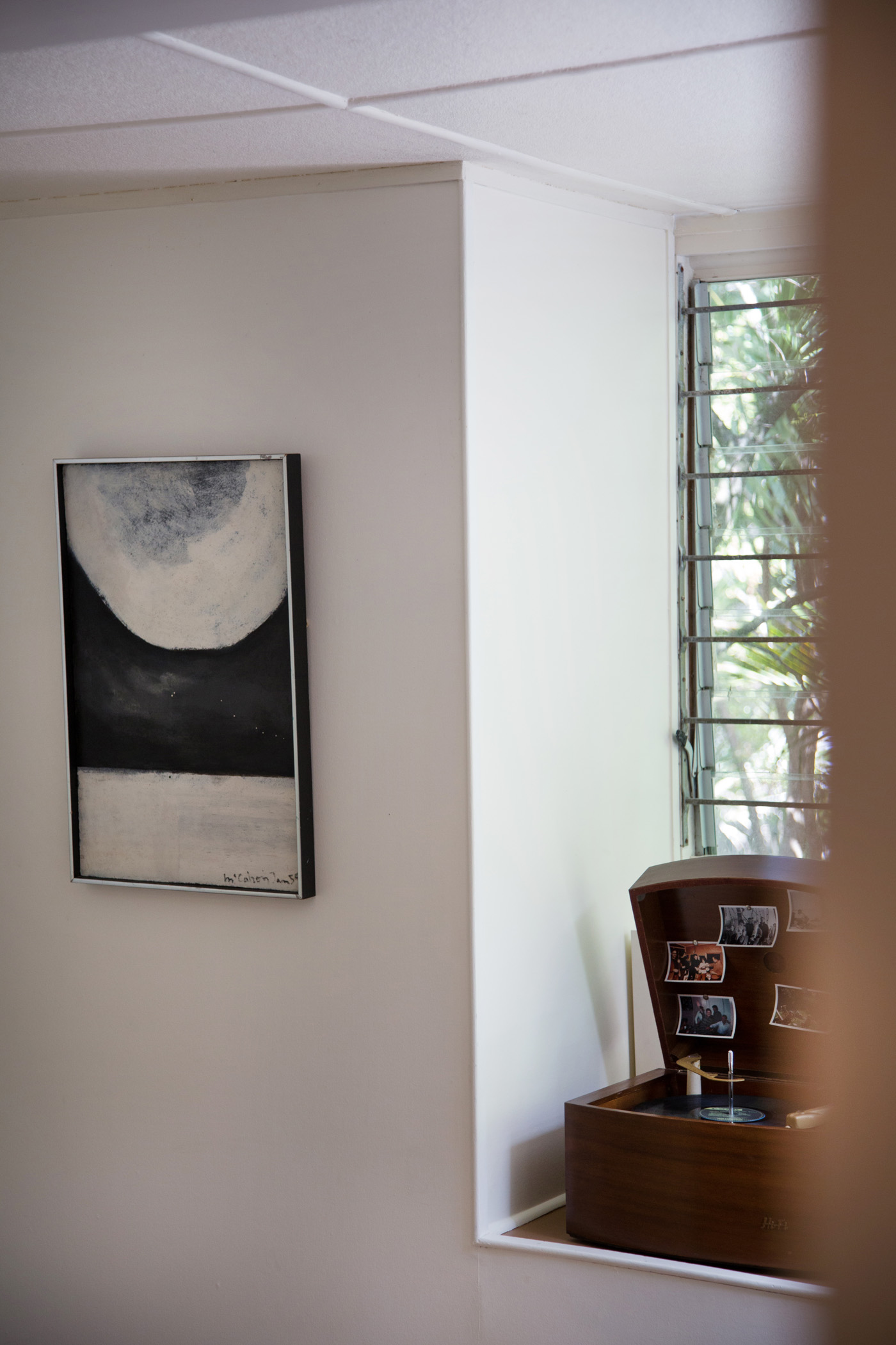 McCahon's 'Black White Landscape' hangs in the living room. Photograph by Jeremy Toth.