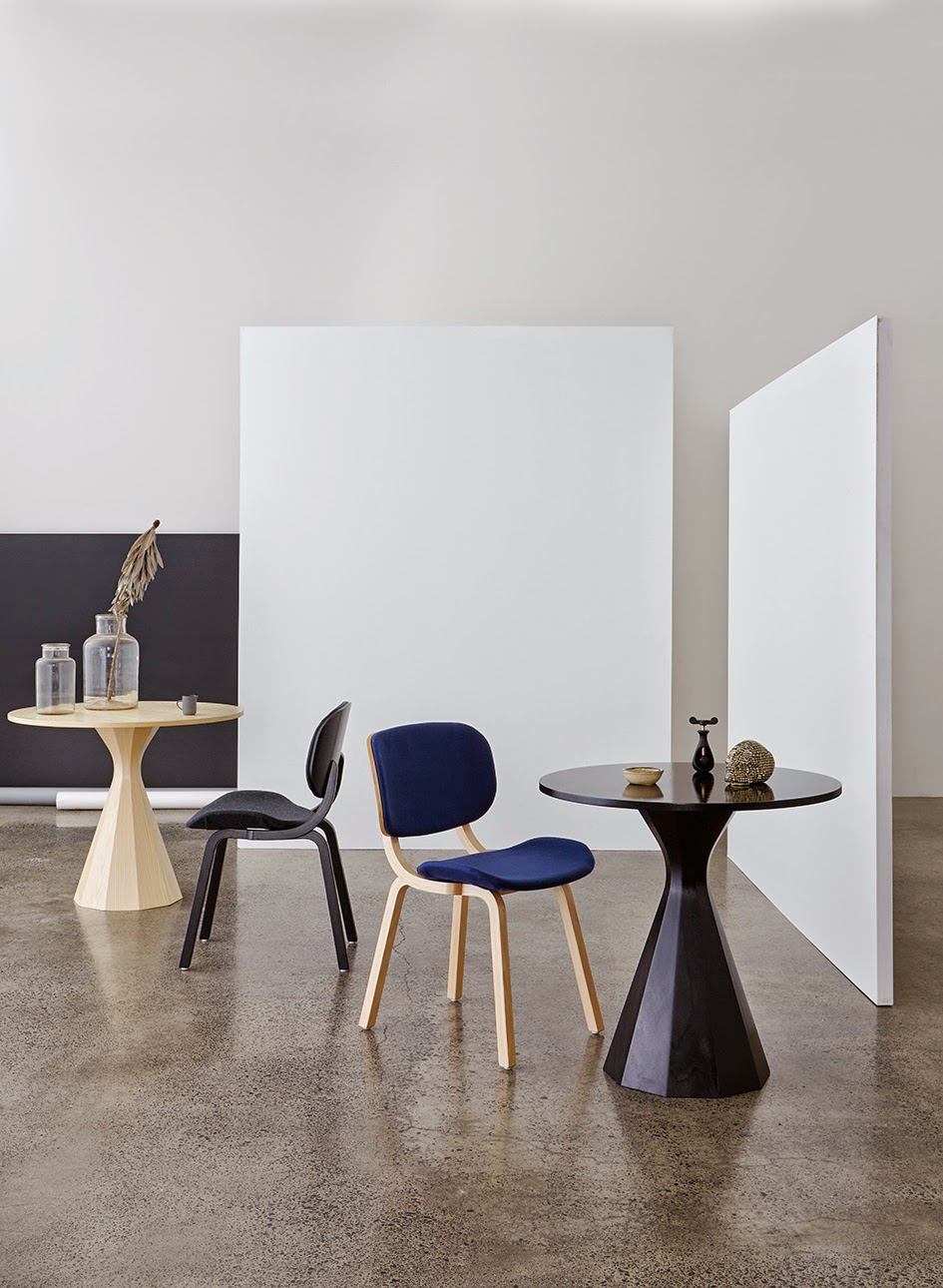 'Ballerina' tables and 'Ballet' chairs by Nathan Goldsworthy for Goldsworthy. Photograph by Toaki Okano. 