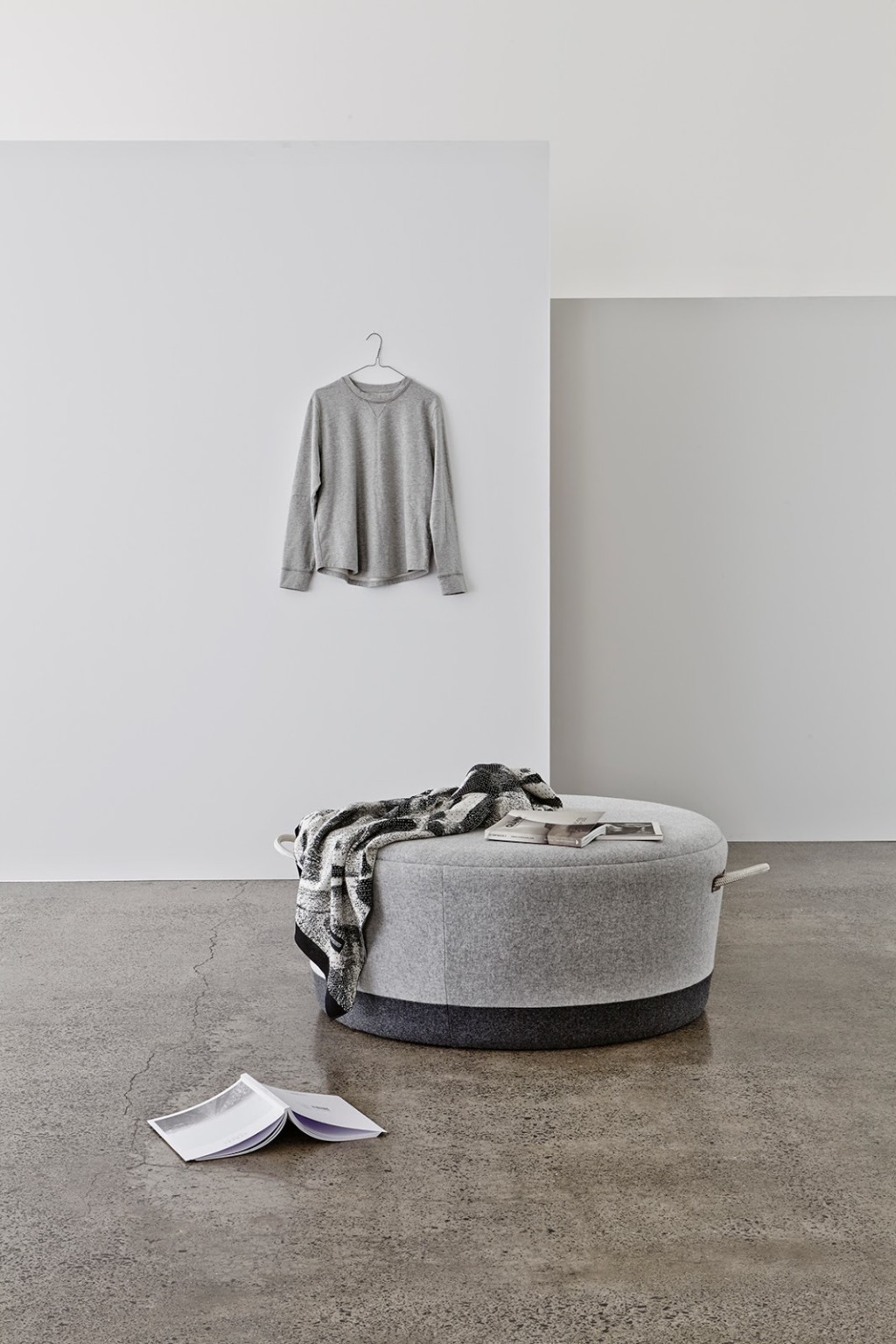 'Duffle' ottoman by Tim Webber for Tim Webber Design. Photograph by Toaki Okano.