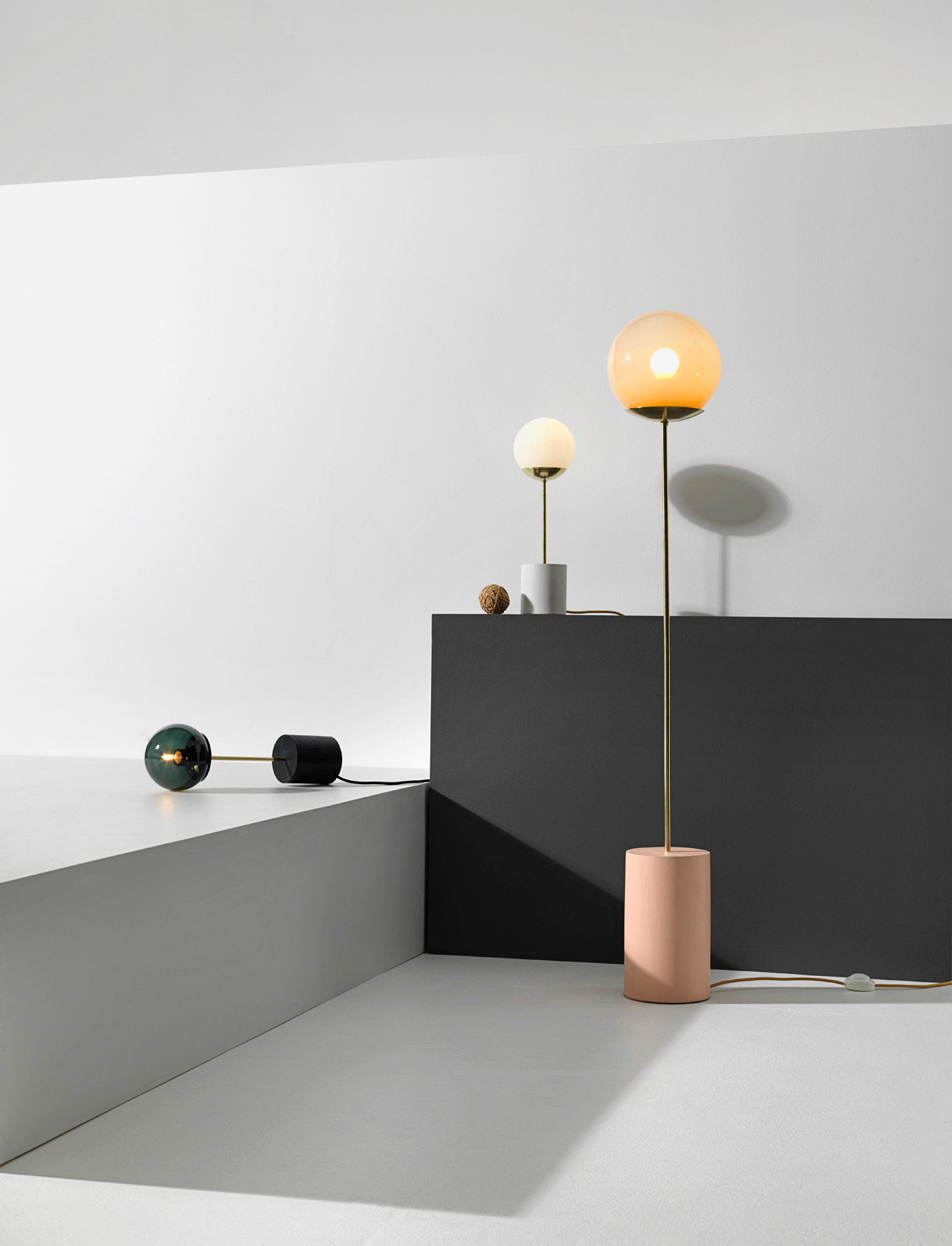 The 'Line' collection of floor and table lamps by Douglas and Bec. Photograph by Toaki Okano. Styling by Sam Smith and Catherine Wilkinson.