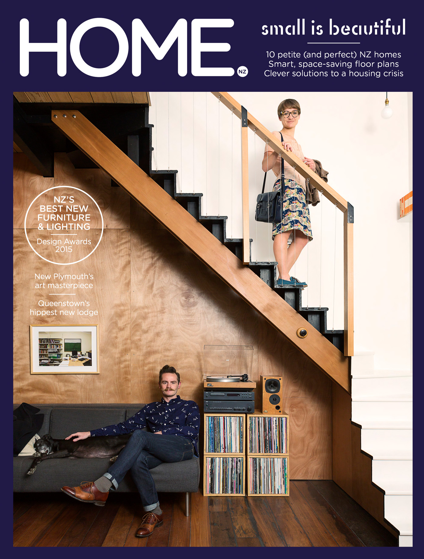 Our cover features a photograph by Samuel Hartnett of Ben and Dulia Daley in their Wellington apartment, where Ben designed the interior.