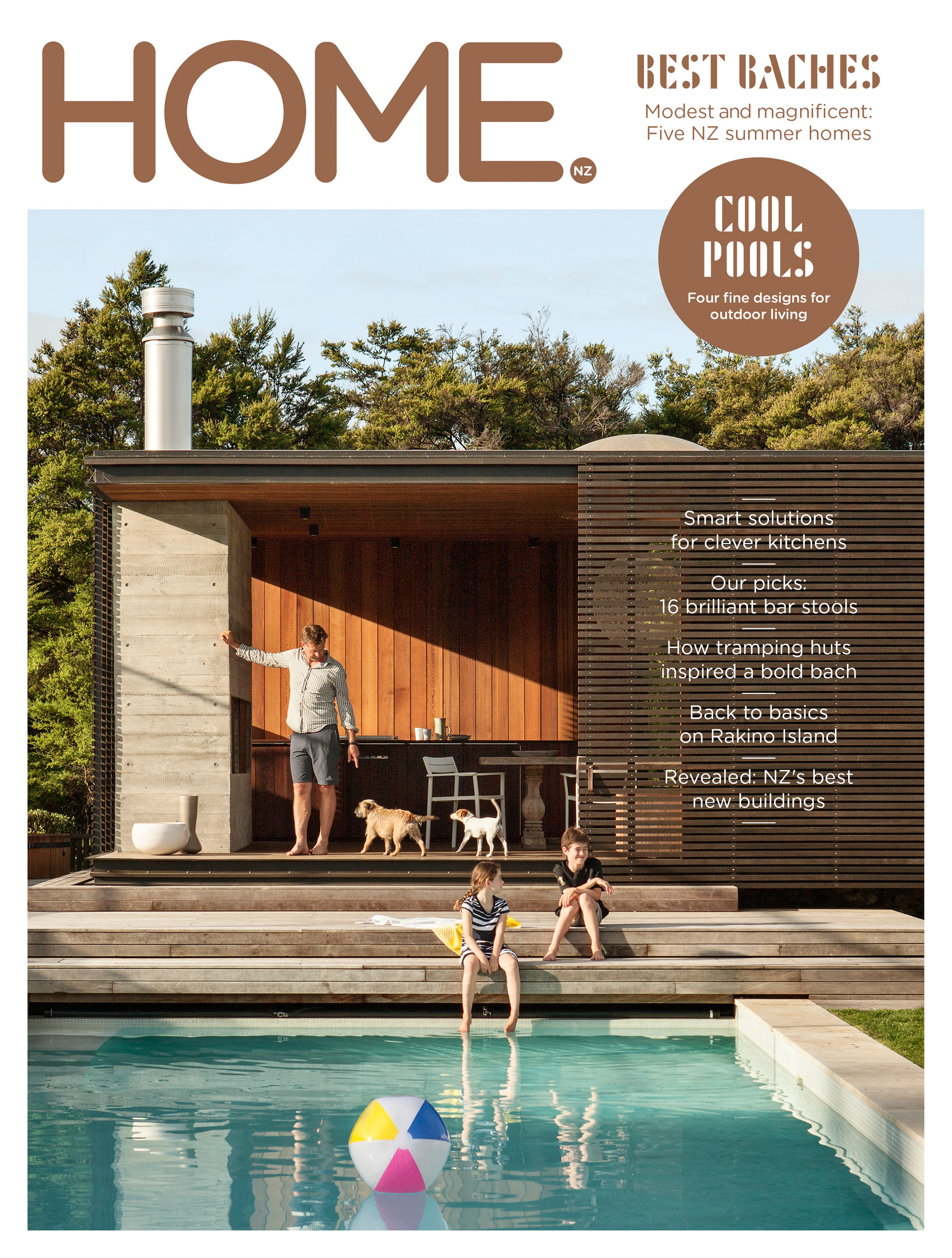 HOME's new cover features a pool house by Herbst Architects. Production by Sam Smith and Catherine Wilkinson. Photograph by Simon Devitt.