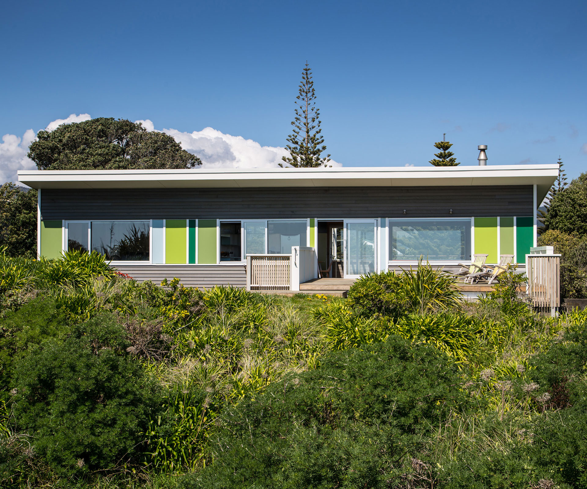 Architect Gerald Parsonson added 30 square metres to the upper floor as part of the renovation of this near-decrepit Kapiti Coast bach. Photograph by Paul McCredie