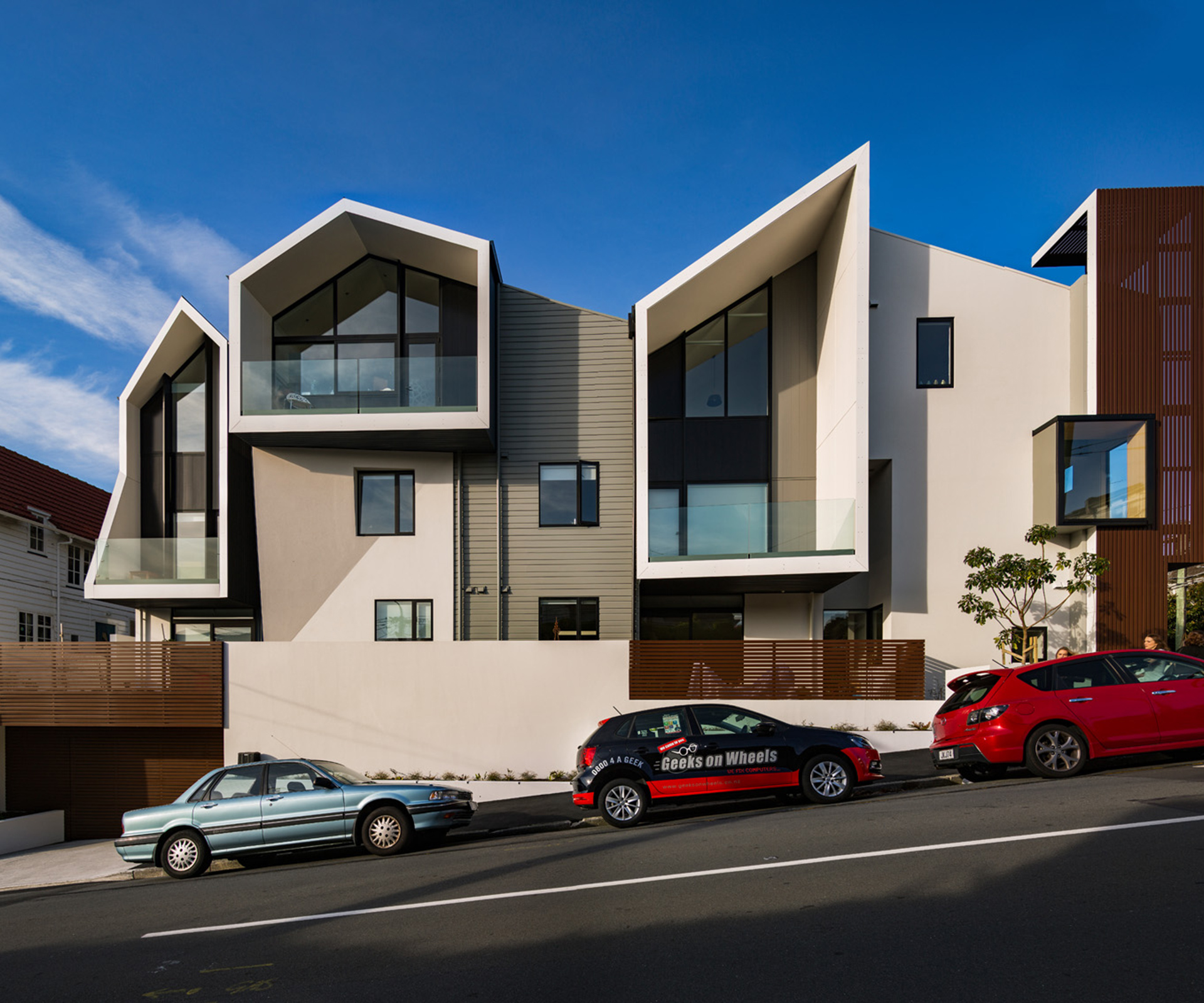The apartments are built atop an underground car park. 