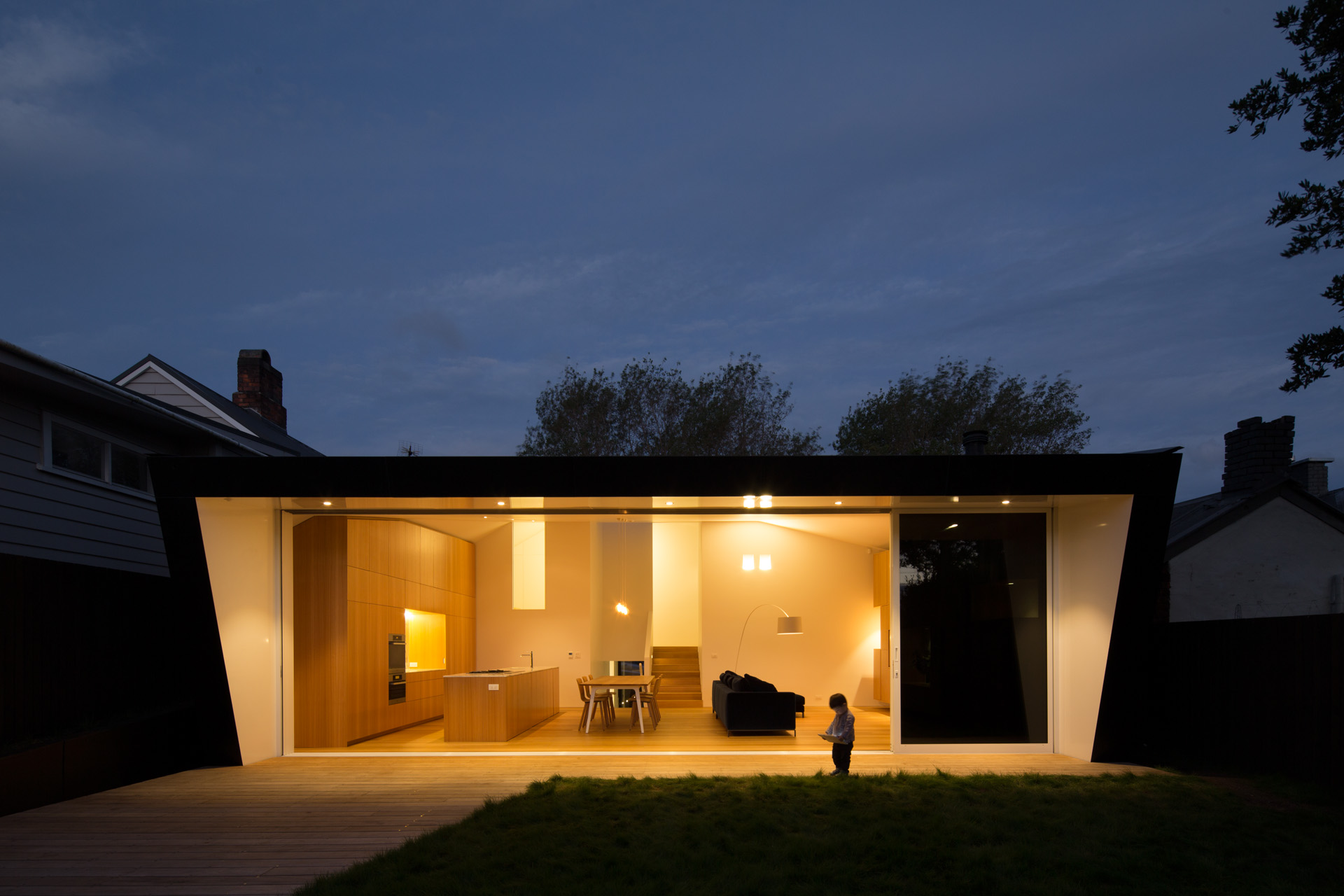 The rear of the home opens onto a small back yard. Photo by Patrick Reynolds. 