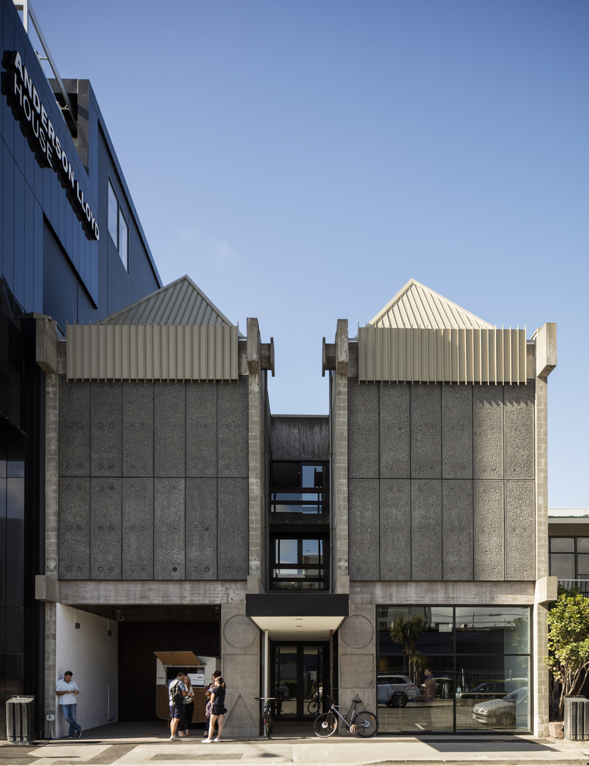 The building’s entrance and new cafe