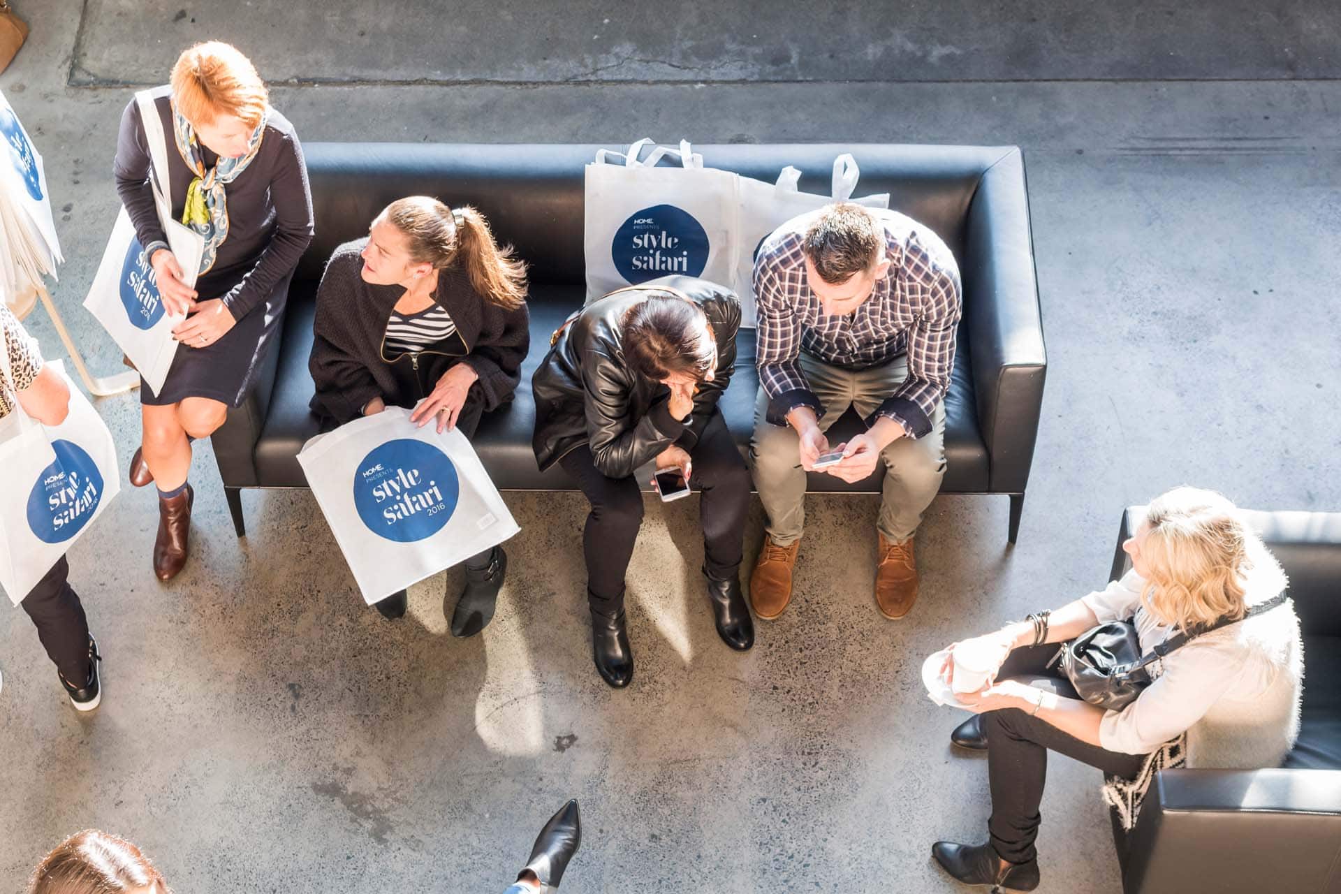 Guests gather at Bauer Media for a Nespresso coffee tasting before leaving for the first design briefing.