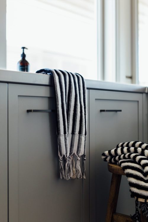 Black Stripe Hand Towel